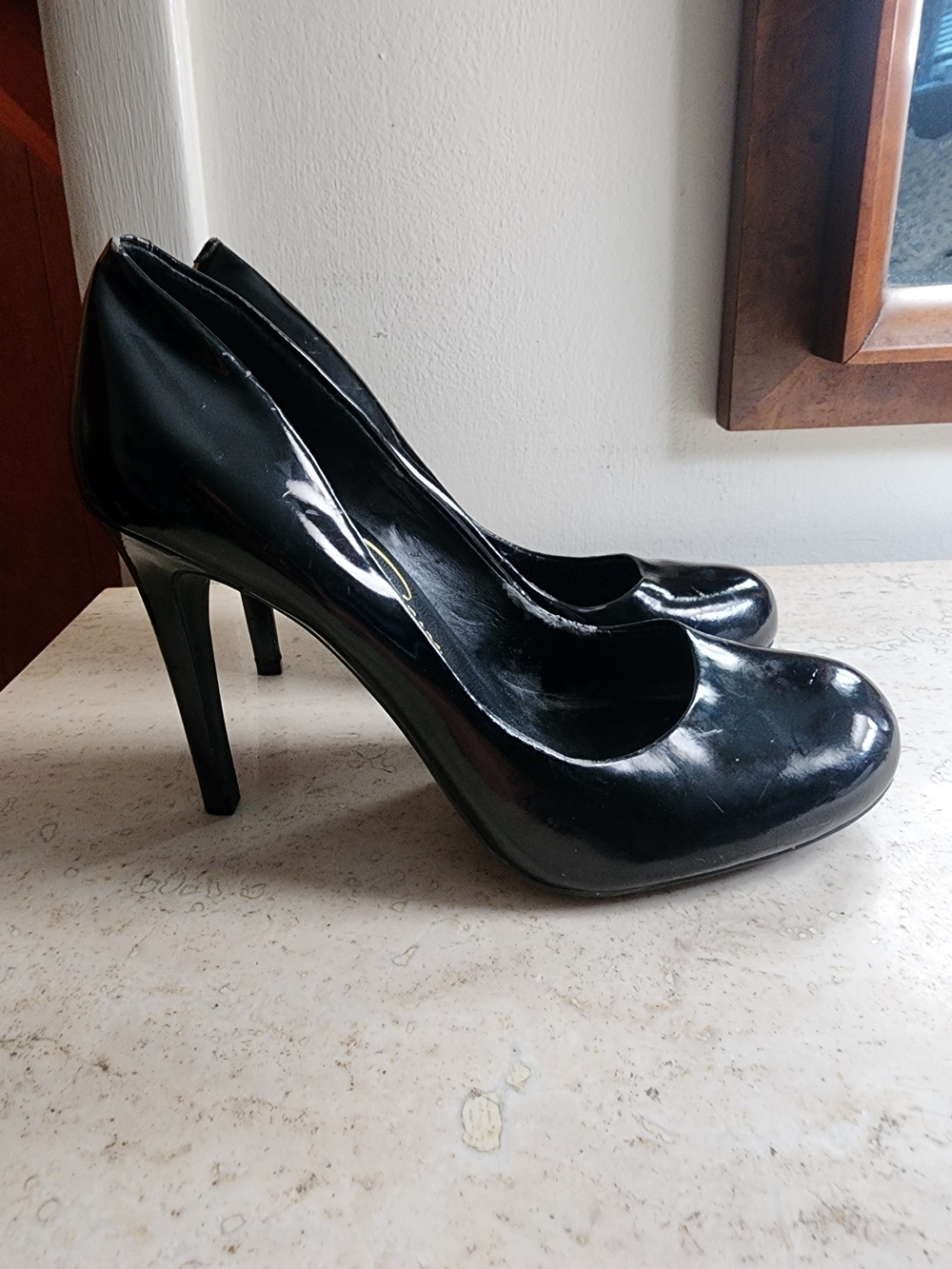 Jessica Simpson- Women's Black Patent High Heel Pumps